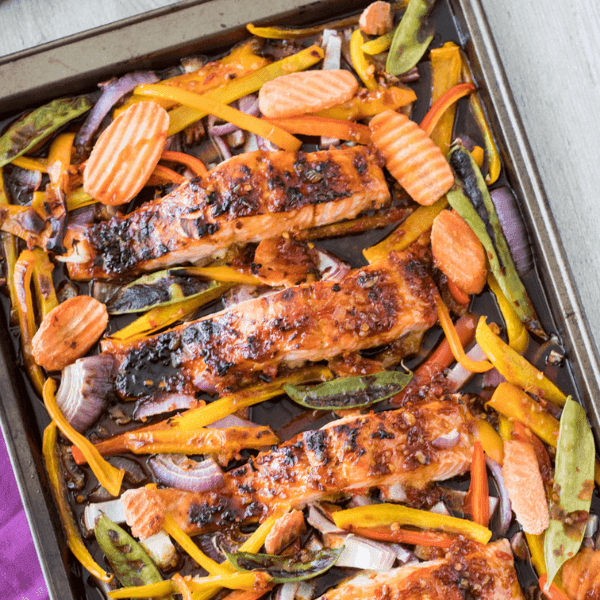 Sheet Pan Thai Glazed Salmon with Veggies