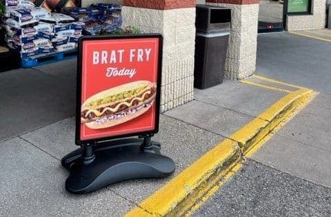 Brat Fry Today Sign