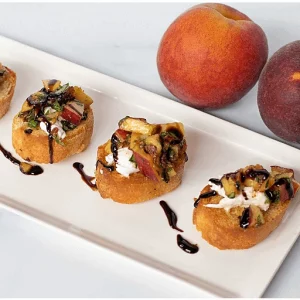 bacon peach crostini