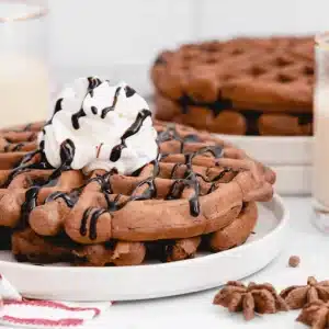 chocolate eggnog waffles