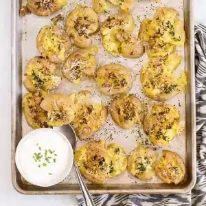 Crispy Garlic Smash Potatoes