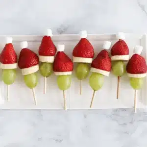 grinch hat skewers