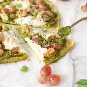 red grape chicken and pesto pizza